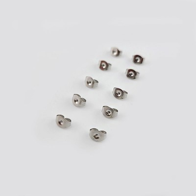 비즈팡 [S1-5-981]써지컬스틸 귀걸이 나비뒷클러치 6x4.6mm 나비클러치 무도금 ,10개
