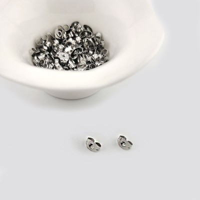 비즈팡 [S1-5-999]써지컬스틸 귀걸이 나비뒷클러치 4.5x6.5mm 무도금 (비즈팡특가) ,100개