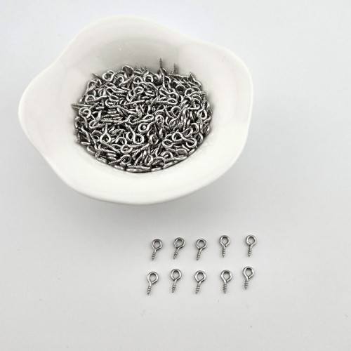 비즈팡 [S1-7-400]써지컬스틸 부자재 9자핀 나사못 9핀못 나사고리 4x8mm 무도금 ,10개