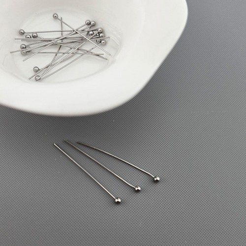 비즈팡 [S9-07-100]써지컬스틸 부자재 볼핀 2mm 0.5x30mm 무도금 ,20개