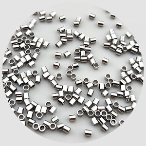 비즈팡 [S1-7-504]써지컬스틸 고정장식 원통고정볼 누름볼 1.5x1.5mm (내경0.8mm) 무도금 ,20개