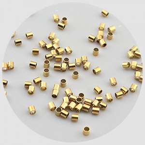 비즈팡 [S1-7-504]써지컬스틸 고정장식 원통고정볼 누름볼 1.5x1.5mm (내경0.8mm) 진공골드 ,2개