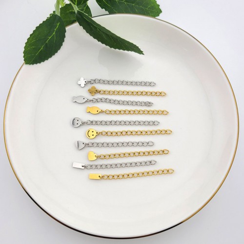 비즈팡 [S1-7-651]써지컬스틸 부자재 꼬리체인 160SB 4cm+모양택 ALL 모음 ,1개