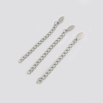 비즈팡 [S5-8-004]써지컬스틸 부자재 꼬리체인 160SB 5cm+타원택(S.steel) ,1개