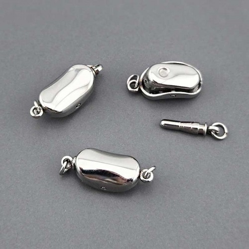 비즈팡 [S1-7-820]써지컬스틸 부자재 총알클래습 (중) 17.5mm (쭈글클래습) ,1개
