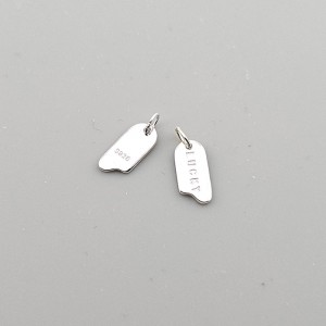 비즈팡 [SVP-22-05]순은펜던트 실버925 럭키태그 5x10.5mm+O링 럭키 LUCKY ,1개