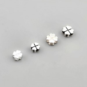 비즈팡 [SVP-02-05]순은펜던트 실버925 행운 네잎클로버 네잎꽃 통과형 5/7mm ,1개