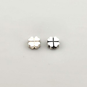 비즈팡 [SVP-02-05]순은펜던트 실버925 행운 네잎클로버 네잎꽃 통과형 7mm ,1개
