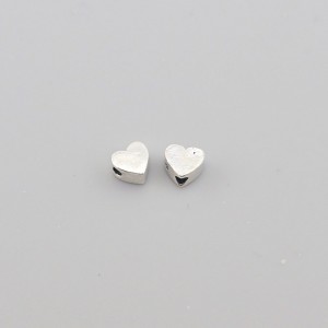 비즈팡 [SVP-03-06]순은펜던트 실버925 엔틱 하트 통과형 5mm (내경1.2mm) 가로홀/세호롤 ,1개