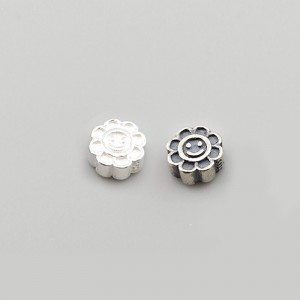 비즈팡 [SVP-06-10]순은펜던트 실버925 스마일꽃통과형 6.4mm (내경1.2mm) ,1개