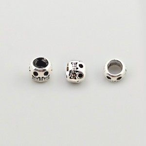 비즈팡 [SVP-12-22]순은펜던트 실버925 해골론델 6mm (내경3.4mm) 할로윈 조커유령 ,1개