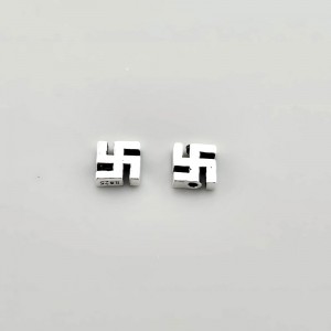 비즈톡 [SVP-12-01]순은펜던트 실버925 만자통과형 6mm 염주팔찌만들기 ,1개
