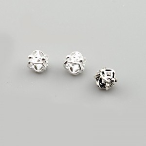 비즈팡 [SVP-12-12]순은펜던트 실버925 투각 엽전론델 통과형 6mm (내경3.7mm) 염주팔찌만들기 ,1개