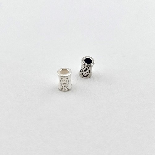 비즈팡 [SVP-01-10]순은펜던트 실버925 행운 물고기무늬 파이프 6mm ,1개