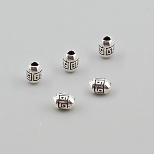 비즈팡 [SVP-12-06]순은펜던트 실버925 전통무늬 원볼 6mm 염주팔찌만들기 ,1개