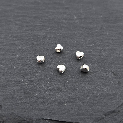 비즈팡 [SVP-05-21]순은펜던트 실버925 미니하트통과형 3.5mm (내경1.4mm) 가로홀 ,1개