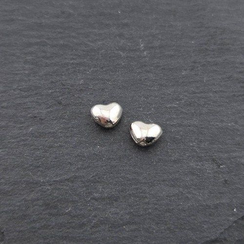 비즈팡 [SVP-05-23]순은펜던트 실버925 통통하트통과형 7mm (내경1.1mm) 세로홀 ,1개