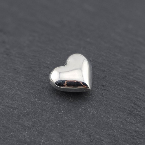 비즈팡 [SVP-05-27]순은펜던트 실버925 통통하트통과형 18mm (내경 2.1mm) 가로홀 ,1개