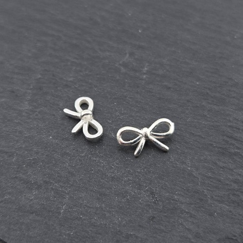 비즈팡 [SVP-05-29]순은펜던트 실버925 리본단추 12x6.6mm (단추고리내경1mm) ,1개