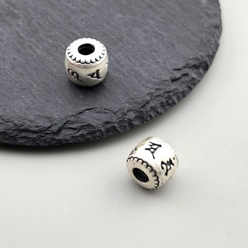 비즈팡 [SVP-06-35]순은펜던트 실버999 육자진언 옴자볼 3D 스지옴자기둥 11mm (내경4mm) ,1개