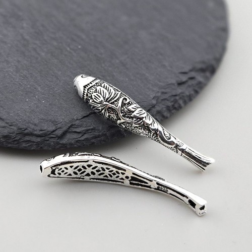 비즈팡 [SVP-06-41]순은펜던트 실버925 연꽃물고기 39mm (내경1.5mm) ,1개