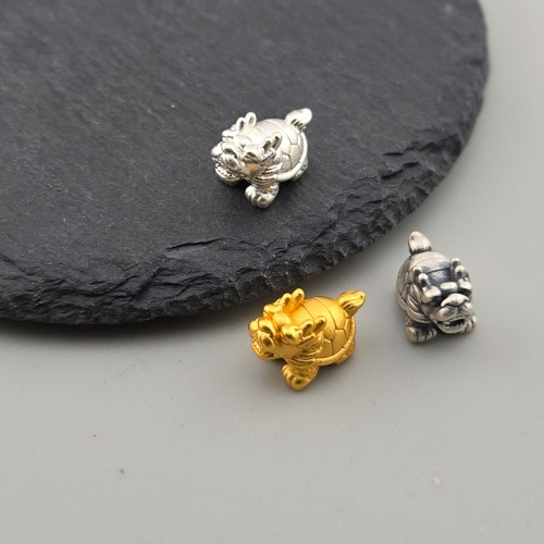 비즈팡 [SVP-08-10]순은펜던트 실버999 부귀와 성공의 장수 용귀 미니 용거북 14mm ,1개
