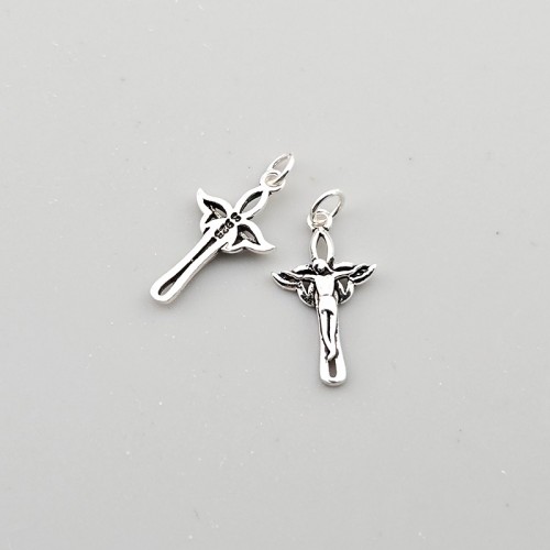 비즈팡 [SVP-25-12]순은펜던트 실버925 예수십자가날개 12x20mm+O링 두께2.2mm ,1개