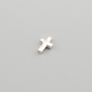 비즈팡 [SVP-13-02]순은펜던트 실버925 각진십자가 통과형 7x10mm (내경0.9mm) 세로홀 ,1개
