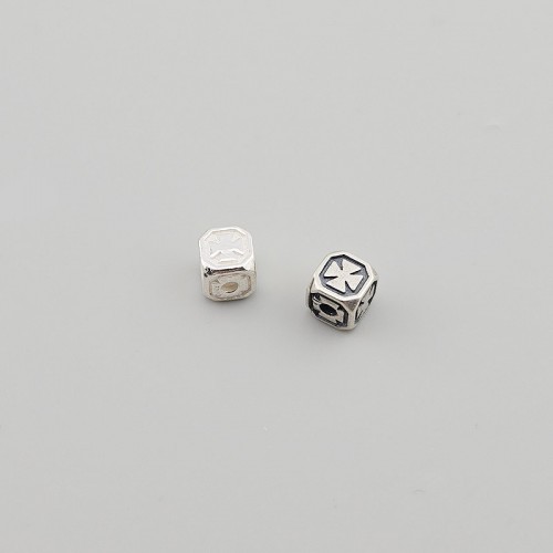비즈팡 [SVP-13-06]순은펜던트 실버925 사각십자가통과형 6x6mm (내경1.6mm) ,1개