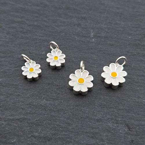비즈팡 [SVP-21-12]순은펜던트 실버925 에폭데이지꽃 6/8mm+O링 (양면) ,1개