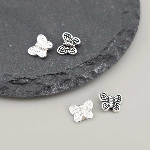 비즈팡 [SVP-03-09]순은펜던트 실버925 엔틱나비통과형 10x8mm (내경0.9mm) ,1개