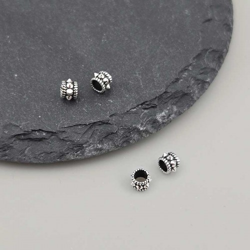 비즈팡 [SVP-06-50]순은펜던트 실버925 엔틱가시론델 5x3mm (내경3mm) ,1개