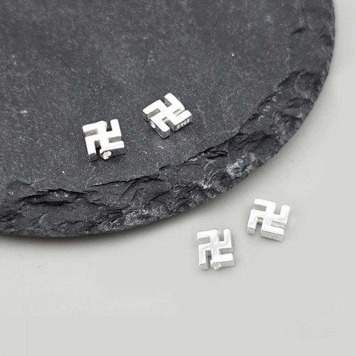 비즈팡 [SVP-12-01]순은펜던트 실버925 만자통과형 6mm 무도금 엔틱 ,1개