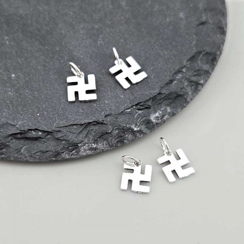 비즈팡 [SVP-22-16]순은펜던트 실버925 만자고리형 7mm+O링 ,1개