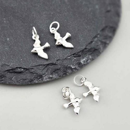 비즈팡 [SVP-23-17]순은펜던트 실버925 행운비둘기 9x15mm+O링 비둘기펜던트 ,1개
