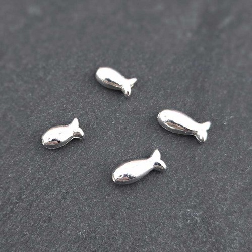 비즈팡 [SVP-01-14]순은펜던트 실버925 미니통통물고기통과형 7mm/9mm  ,1개