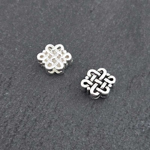 비즈팡 [SVP-03-12]순은펜던트 실버925 국화매듭통과형 8x6.3mm (내경2.9mm) 세로홀 ,1개