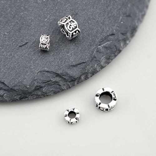 비즈팡 [SVP-06-56]순은펜던트 실버925 육각옴자론델 5mm 7mm ,1개