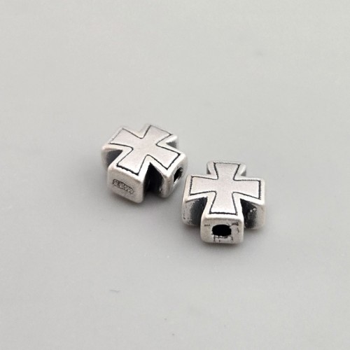 비즈팡 [SVP-07-26]순은펜던트 실버999 정십자가통과형 9mm (내경1.5mm) ,1개