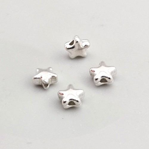 비즈팡 [SVP-07-34]순은펜던트 실버925 통통별통과형 6mm (내경0.9mm) ,1개