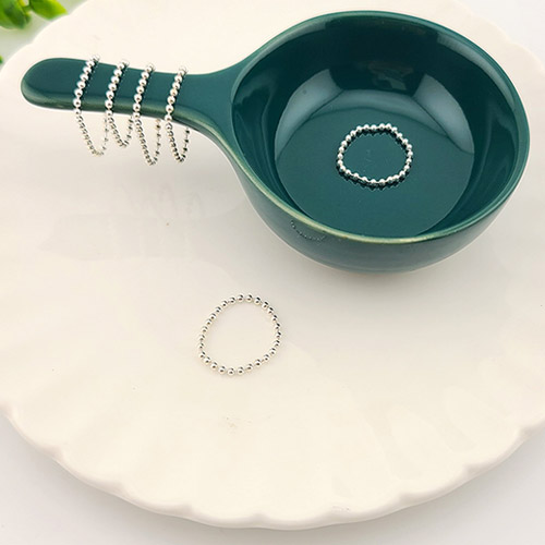 비즈팡 [SVR-001-05]실버반지 순은반지 군번체인링 두께1.5mm 레이어드반지 (No.04) 실버925 ,1개