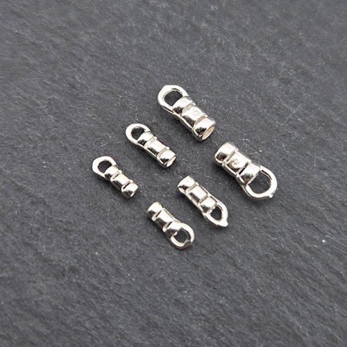 비즈팡 [SVT-2-09]순은부자재 실버925 가죽마무리캡 (1/1.5/2mm용/눌러서고정) 종캡 ,1개