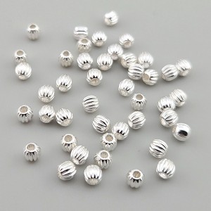비즈팡 [SVP-91-03]순은펜던트 실버925 은볼 수박볼 주름볼 4mm (내경 1.2mm) 실버볼 ,1개