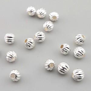 비즈팡 [SVP-91-03]순은펜던트 실버925 은볼 수박볼 주름볼 5mm (내경 1.6mm) 실버볼 ,1개