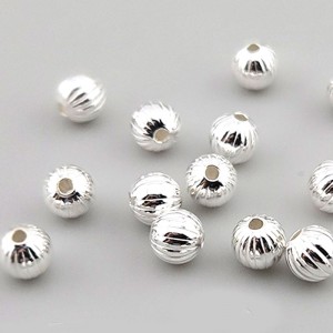 비즈팡 [SVP-91-03]순은펜던트 실버925 은볼 수박볼 주름볼 7mm (내경 1.6mm) 실버볼 ,1개