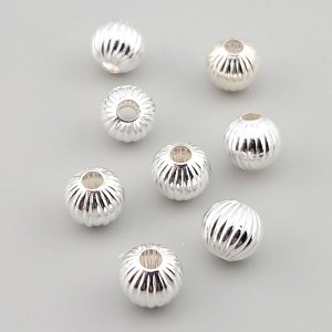 비즈팡 [SVP-91-03]순은펜던트 실버925 은볼 수박볼 주름볼 8mm (내경 2.5mm) 실버볼 ,1개