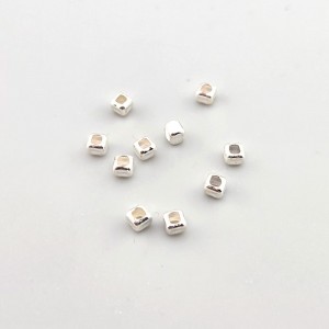 비즈팡 [SVP-91-02]순은펜던트 실버925 은볼 사각볼 3.2mm (내경1.5mm) 실버볼 ,1개