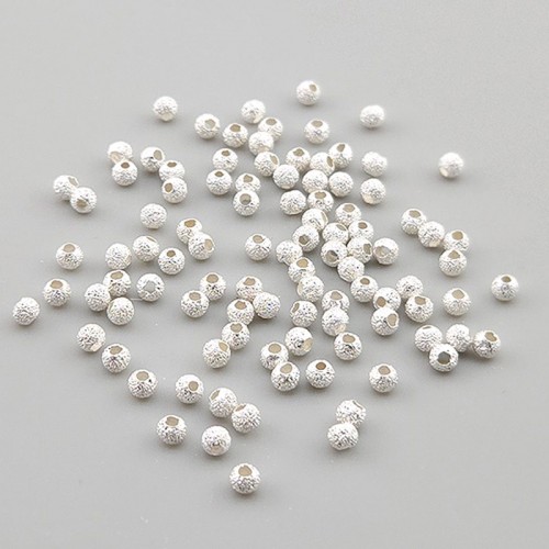 비즈팡 [SVP-91-05]순은펜던트 실버925 은볼 샌딩볼 3mm (내경 0.9mm) 실버볼 ,1개