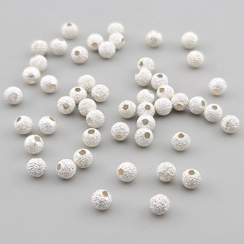 비즈팡 [SVP-91-05]순은펜던트 실버925 은볼 샌딩볼 4mm (내경 1mm) 실버볼 ,1개