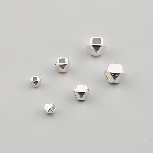 비즈팡 [SVP-91-07]순은펜던트 실버925 은볼 큐브사각볼 2.5/3.5/4.5mm 실버볼 ,1개